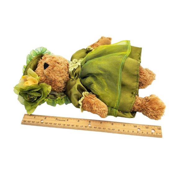 VTG Dan Dee Victorian‎ Teddy Bear Plush Green Dress Hat Louis DeMas Stuffed Toy - Picture 6 of 6